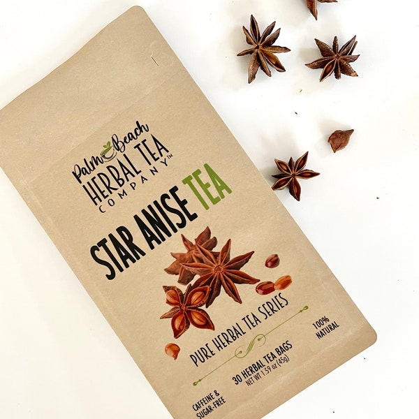 Star Anise Tea - Pure Herbal Tea Series by Palm Beach Herbals (30 Tea Bags) 100% Natural
