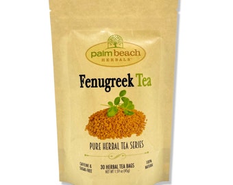 Fenugreek Seed Tea - Pure Herbal Tea Series by Palm Beach Herbals (30 Tea Bags) 100% All Natural