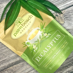 Eucalyptus Leaf Tea - Pure Herbal Tea Series by Palm Beach Herbals (30 Tea Bags) 100% Natural