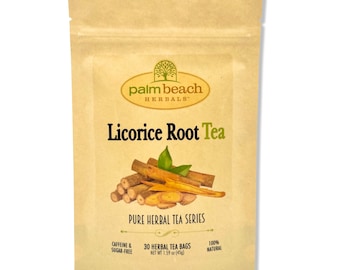 Licorice Root Tea - Pure Herbal Tea Series by Palm Beach Herbals (30 Tea Bags) 100% Natural