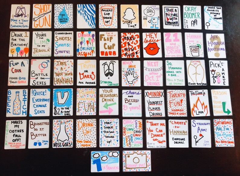 drinking card game etsy