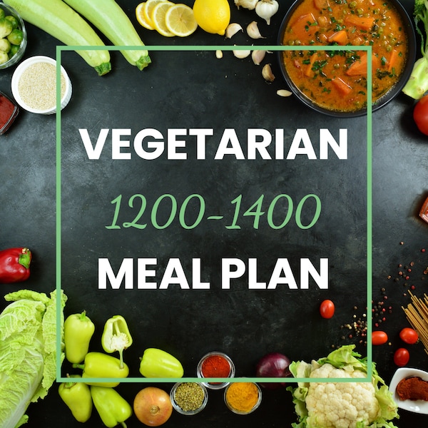 1200-1400 Calorie Vegetarian Meal Plan | Planner | Weight Management | Weight Loss | Diet Plan