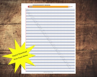 Dysgraphia Dyslexia Wide Rule Notebook Paper Digital Download