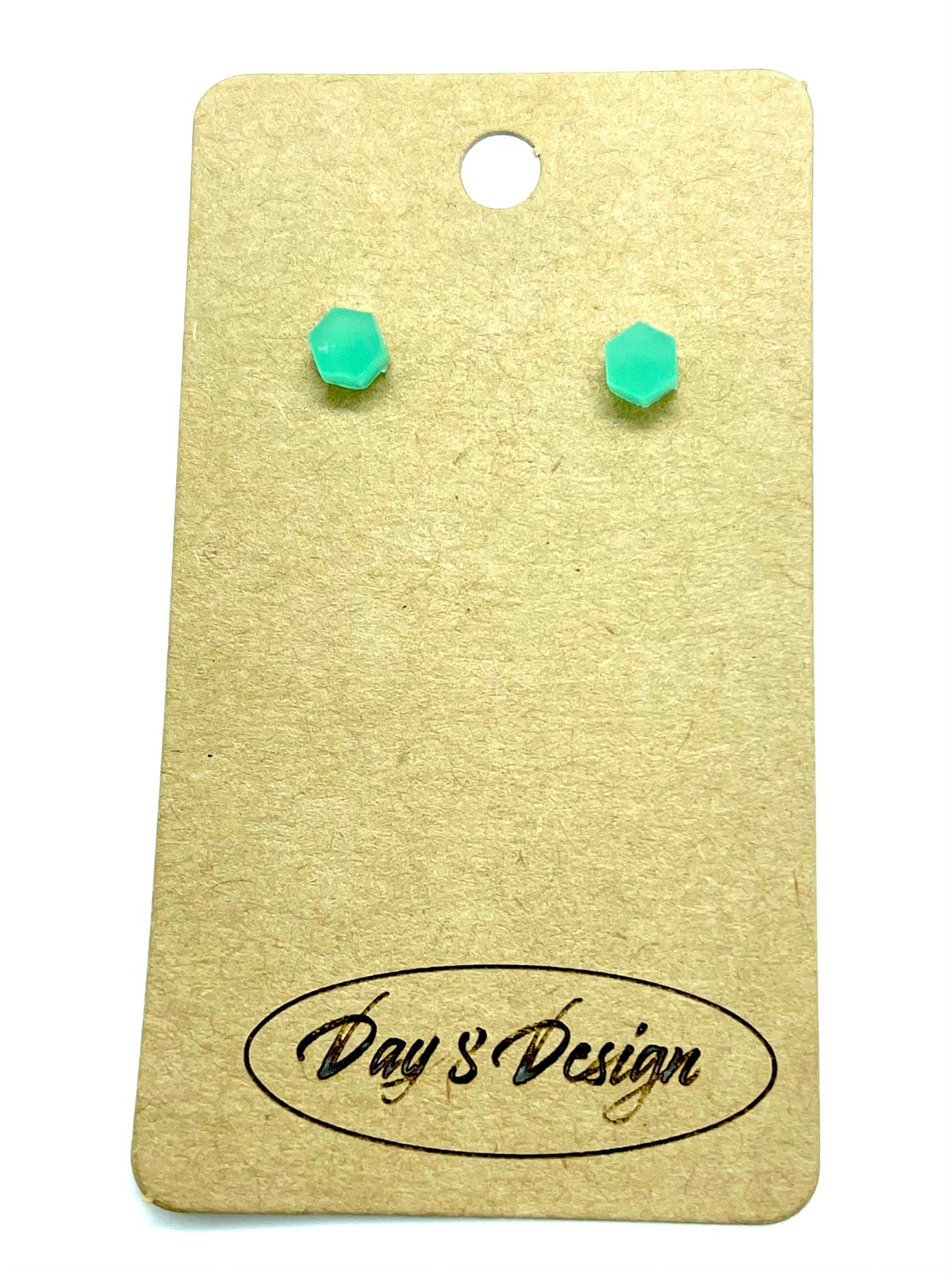 Acrylic stud earrings mint green light weight gift under 15 Etsy