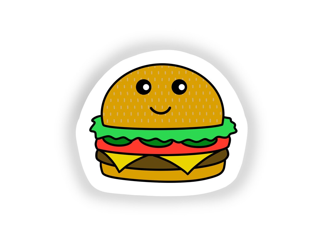 Happy Hamburger Sticker Etsy