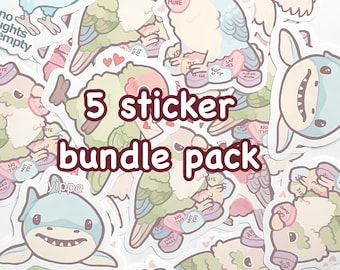 5 Sticker Bundle Pack / Cute Parrot Stickers / Bird Stickers / Cute Animal Stickers / Choose Any 5 Stickers at a Discounted Price
