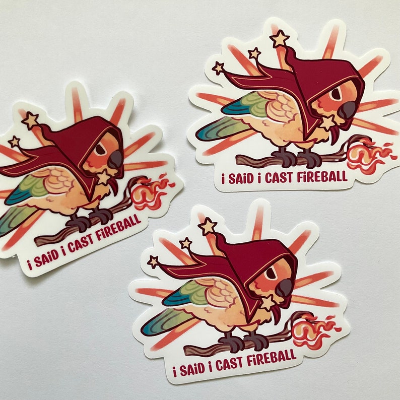 DnD Class Bird Stickers / Dnd5e Sticker / Pathfinder Sticker / TTRPG Sticker / Bird Sticker / Parrot Sticker image 6