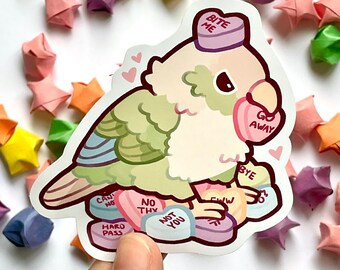 Go Away Parrot Sticker/ Cute Parrot Sticker / Bird Sticker / Cute Animal Sticker / Valentine’s Sticker / Conversation Candies /Vinyl Sticker