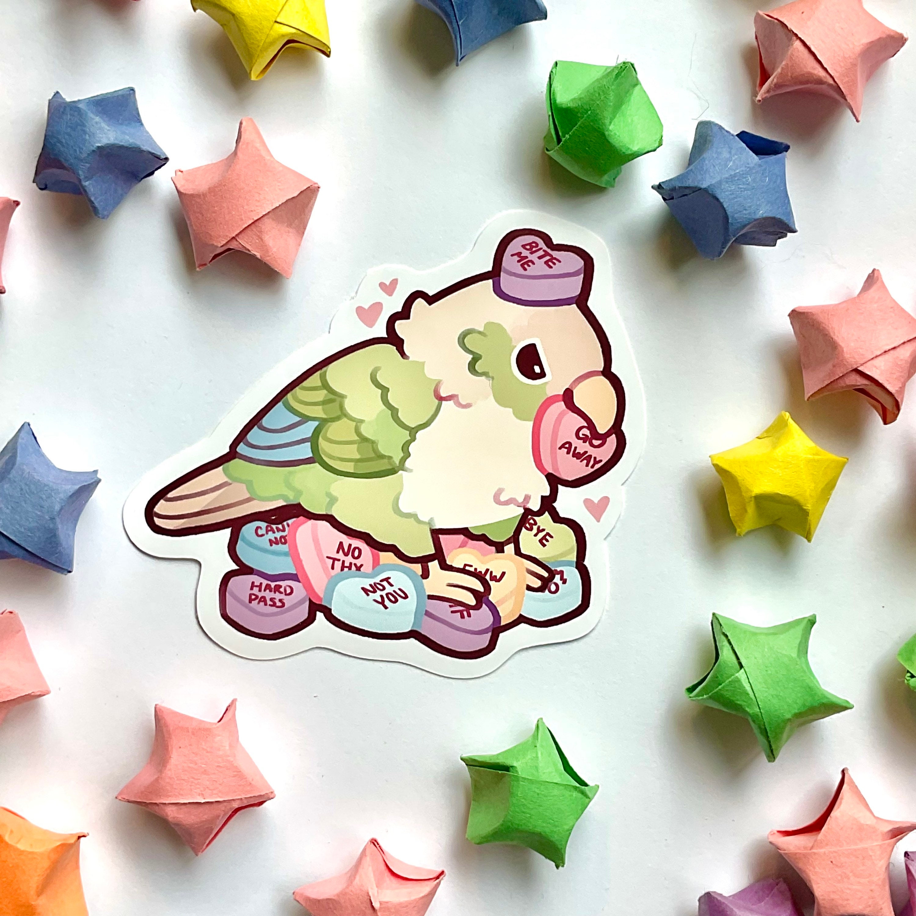 Go Away Parrot Sticker/ Cute Parrot Sticker / Bird Sticker / Cute ...