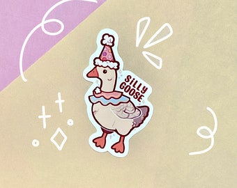 Silly Goose Sticker / Bird Sticker / Clown Sticker / Goose Sticker / Cute Animal Sticker / Funny Bird Sticker