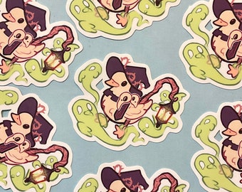 Necromancer Duck Sticker / Duck Sticker / Bird Sticker / Cute Animal Sticker / Halloween Sticker / Vinyl Sticker