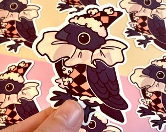 Clown Crow Sticker / Crow Sticker / Bird Sticker / Cute Animal Sticker / Halloween Sticker / Vinyl Sticker