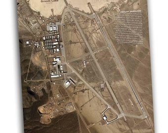 Area 51 Satellite Poster 24x36” Groom Lake UFO Base Wall Art