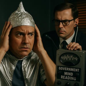 Conspiracy Theory Survival Kit – Anti-Mind-Reading Tinfoil Hat & Cape | Area51 Funny UFO Gag Gift image 4