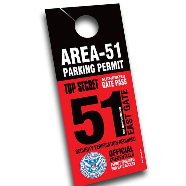 Official Area51 parking Permit (FREE SHIPPING)