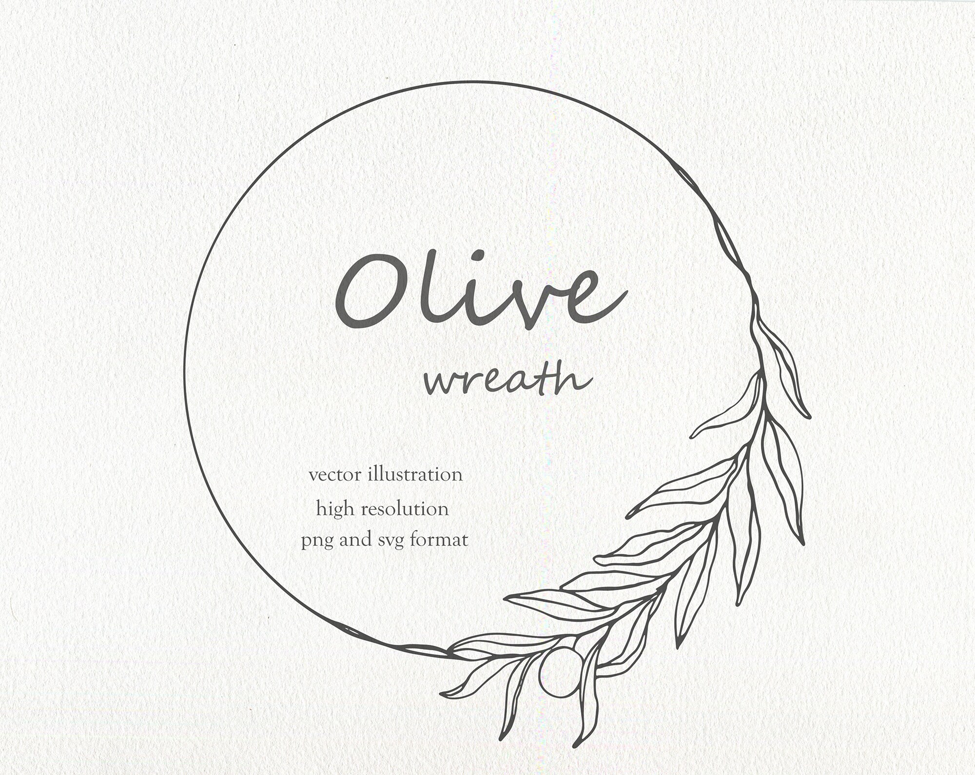 Olive leaf wreath png Monogram Wreath Floral hoop wreath Postcard frame