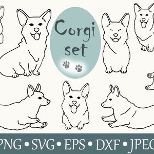 Corgi gifts Corgi Cut files Pembroke Welsh Corgi Corgi Bundle Corgi Clipart Corgi Dxf