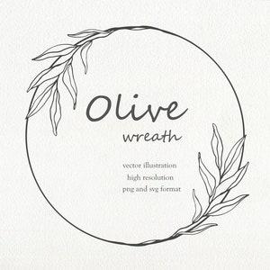 Floral wreath png Floral frame svg Olive leaf wreath png
