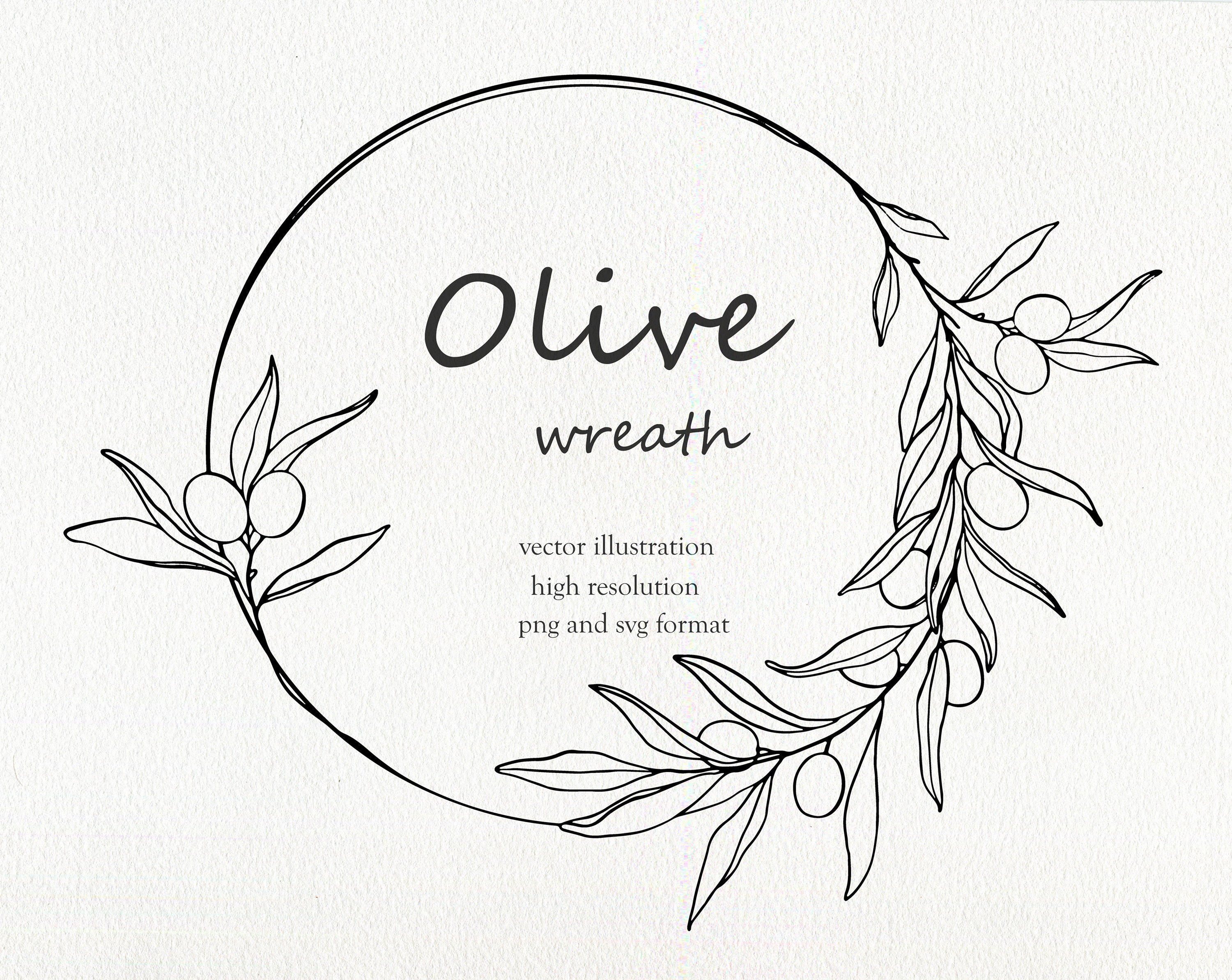 Floral Wreath Svg Floral Wreath Frame Olive Branch Svg Png Monogram ...