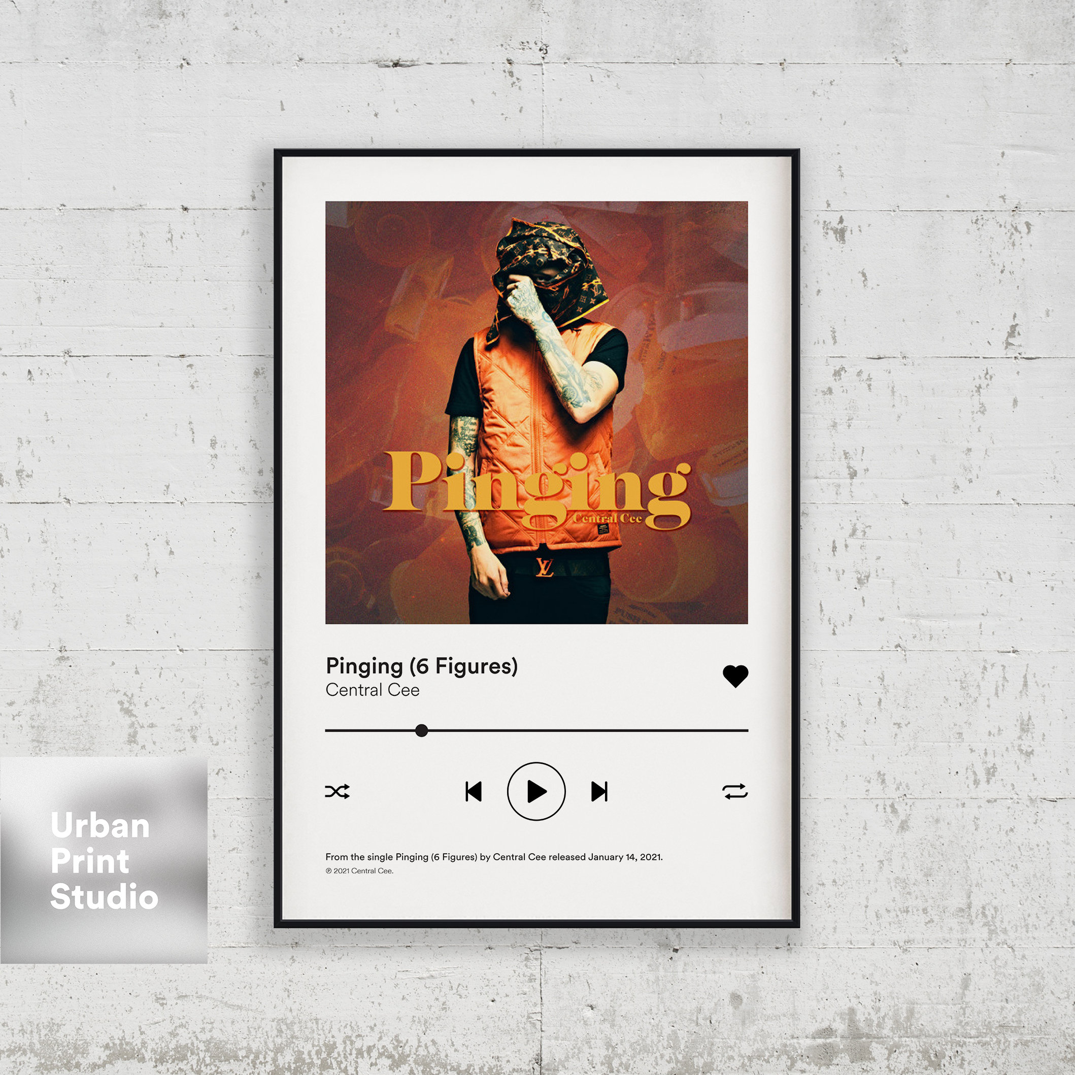 Central Cee Poster Pinging Spotify Controls Album Cover | Etsy