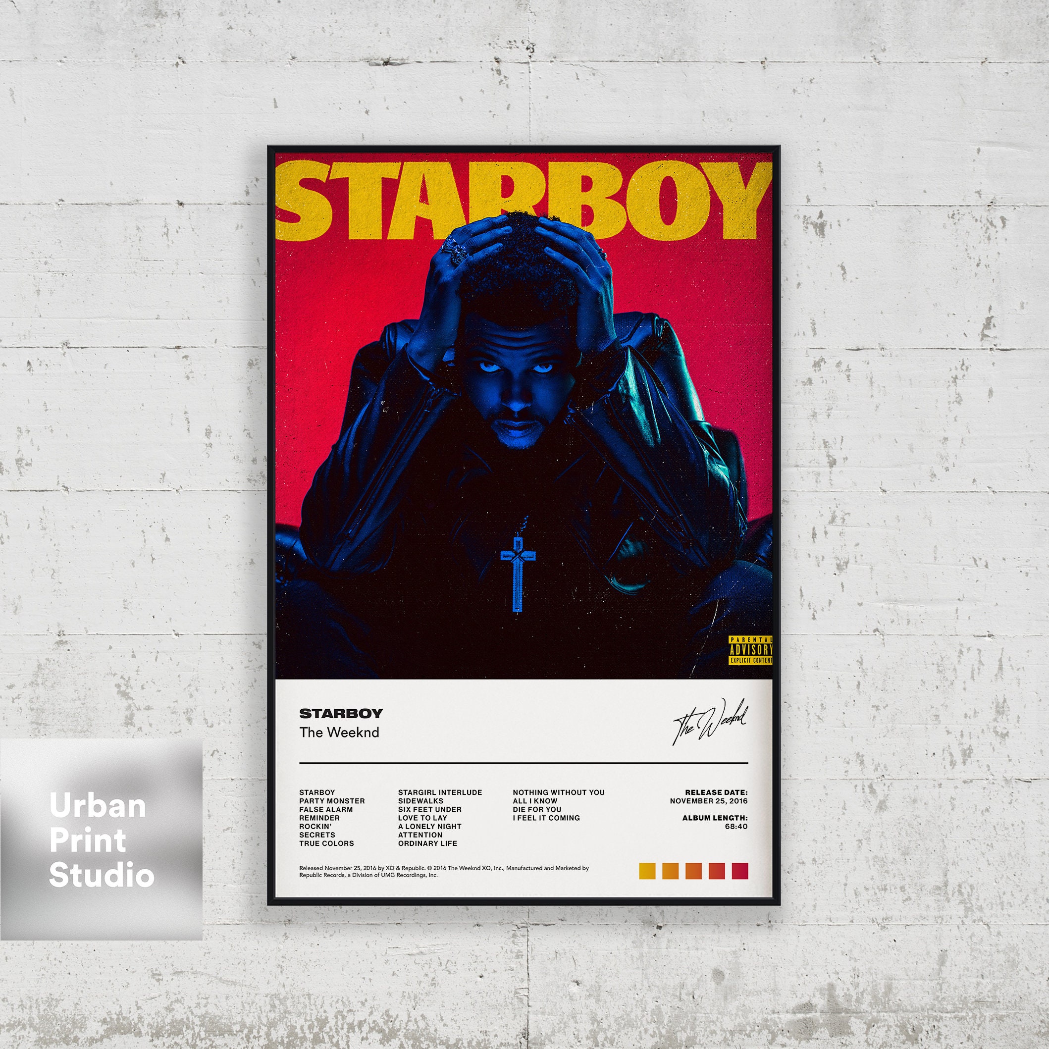 The Weeknd Poster Starboy Album Cover Poster Print The Etsy