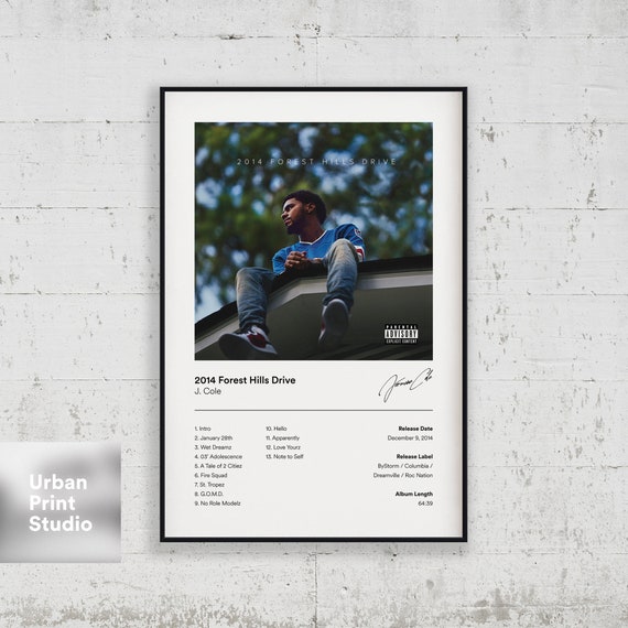 J Cole Poster 2014 Forest Hills Drive Album Cover Poster Etsy