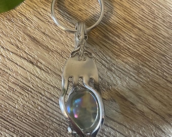 Vintage Fork Marble Key Chain