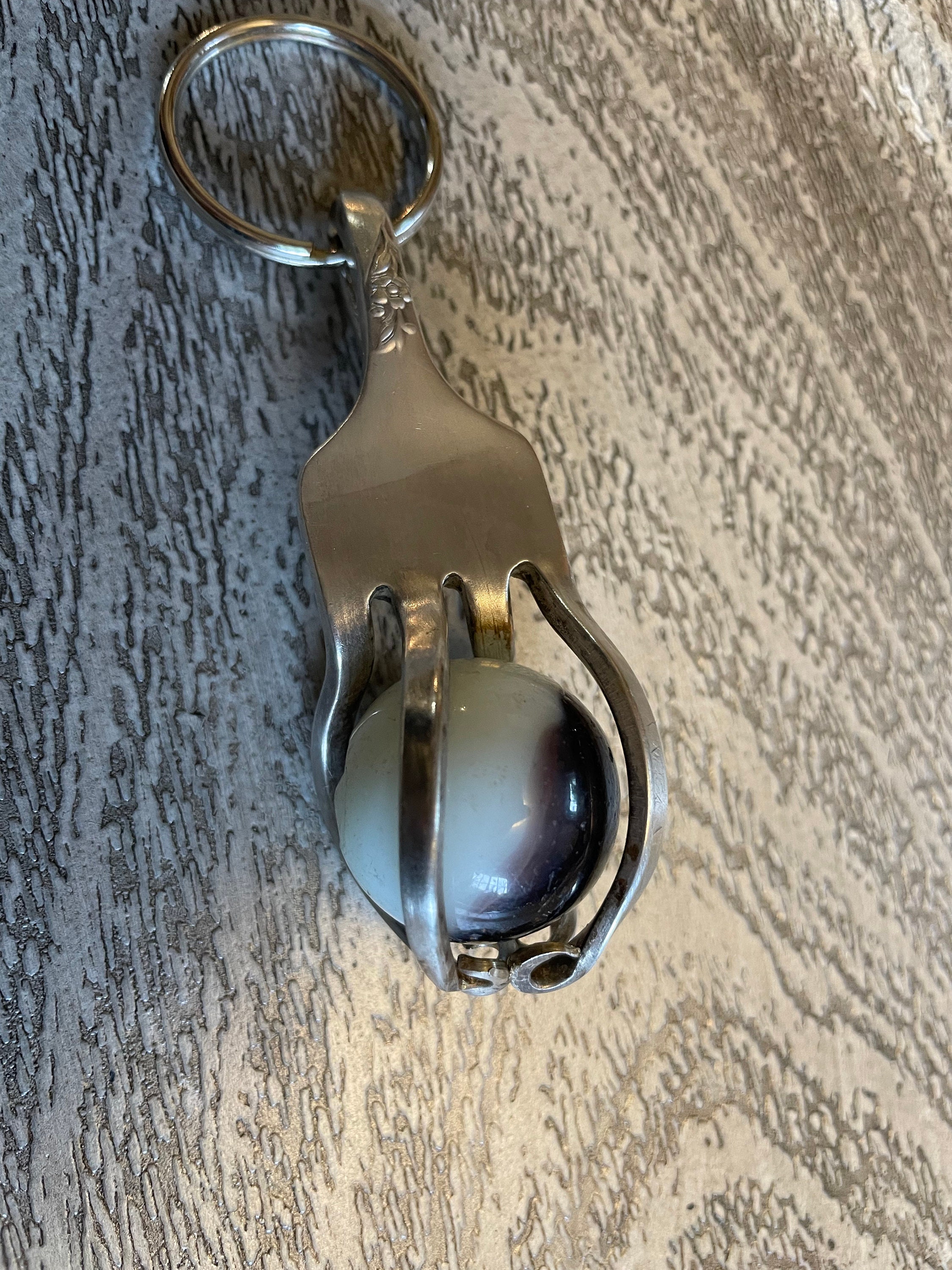 Vintage Fork Marble Key Chain - Etsy Australia