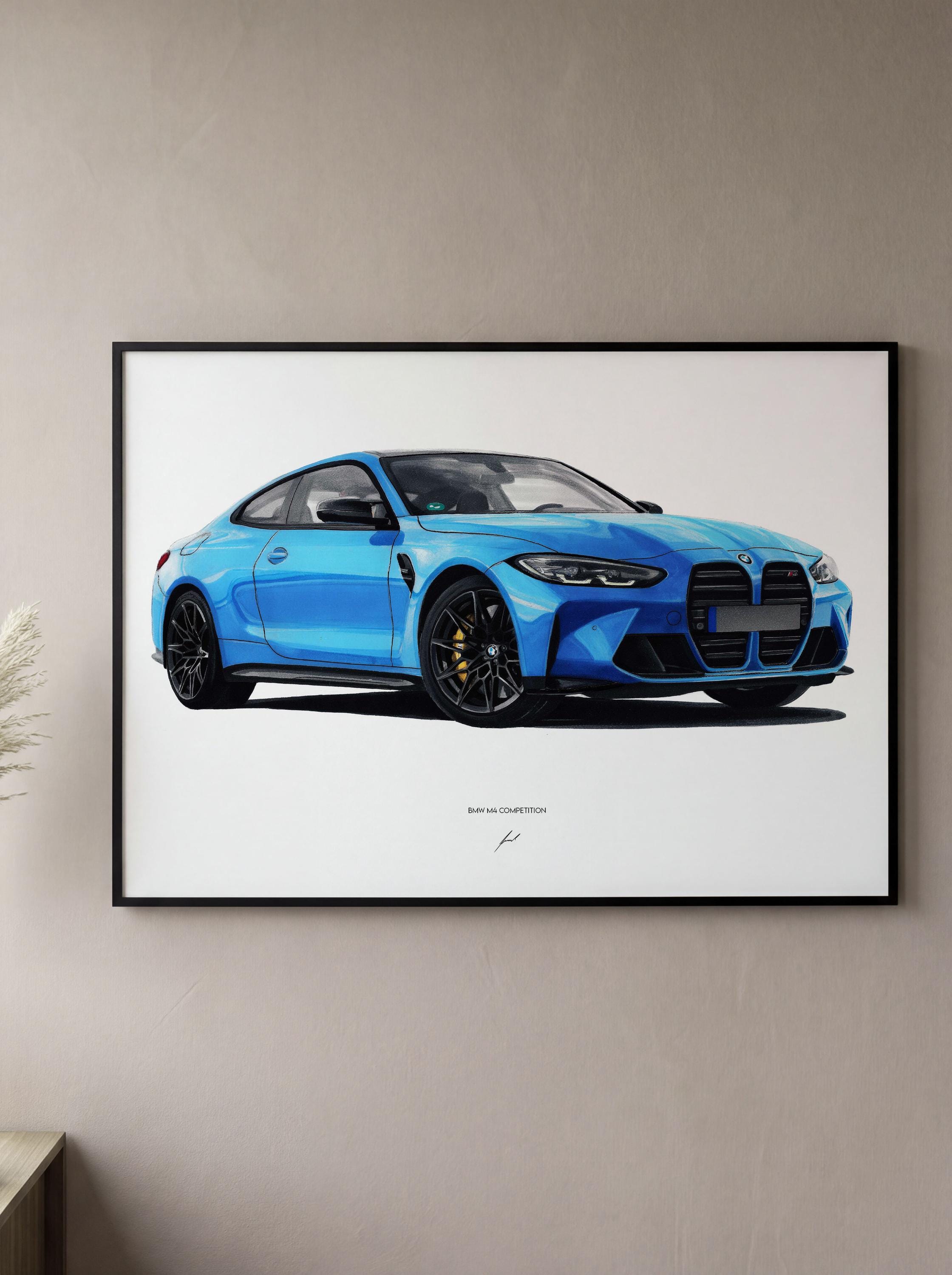 BMW M4 COMPETITION Art Print – Car Drawing Poster - Etsy
