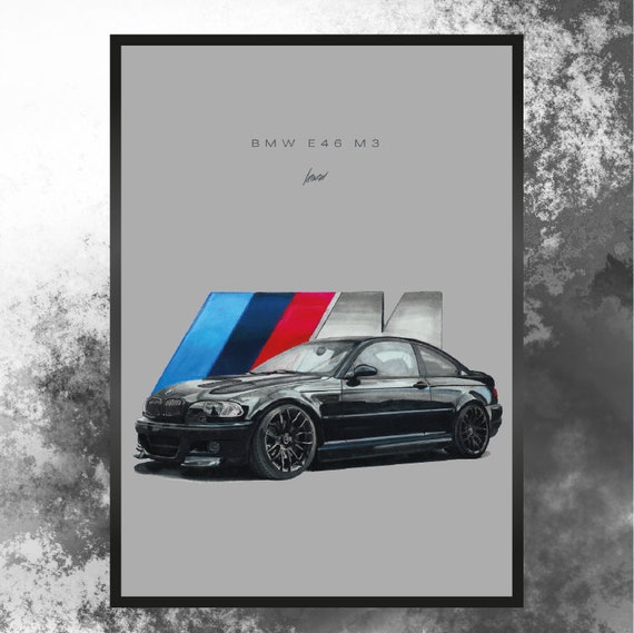 Affiche BMW E46 Cadeau danniversaire pour homme Cadeau de petit