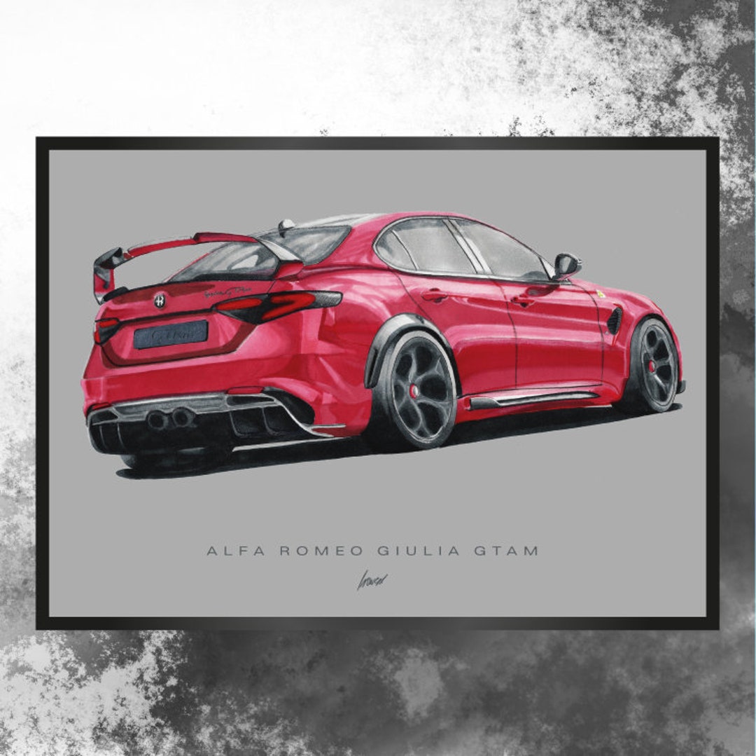 Artprint Handmade Drawing Alfa Romeo Gtam Men Gift Idea Car Drawing ...