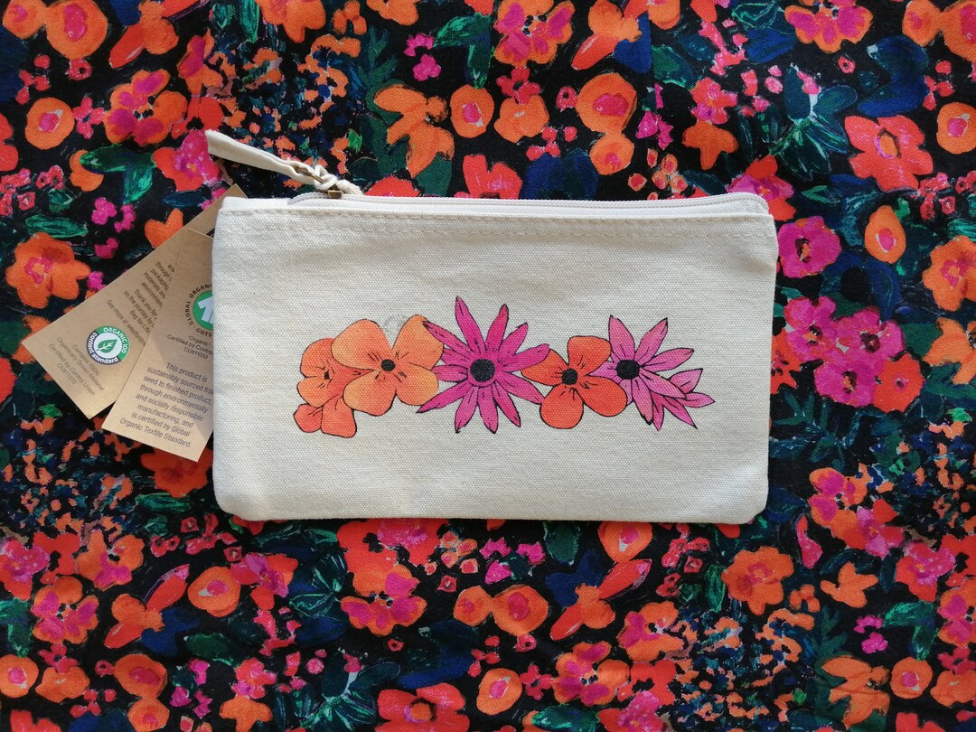 Astuccio Telescopico Portapenne Con Stampa Fiori 'Non Ti Scordar Di Me', Design Compatto Con Cerniera - Per Scuola, Ufficio, Cosmetici