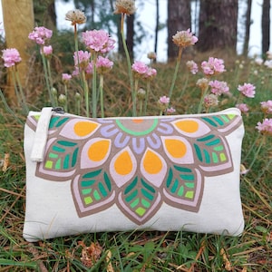 Astuccio con cerniera, astuccio dipinto, astuccio mandala, astuccio con cerniera, matite per borsa da toilette, astuccio per matita scolastica, piccola borsa da toilette