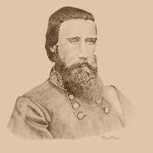 Fine art print of original hand-drawn, graphite portrait of John Bell Hood