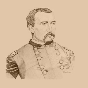 Fine art print of original hand-drawn, graphite portrait of Philip Sheridan