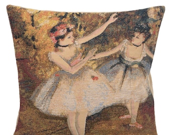 Degas Deux Dansiuses Belgische Tapestry Kussenhoes Gobelin Tapestry Sierkussen Cover 18x18 inch Square Dancing Pillow Cover