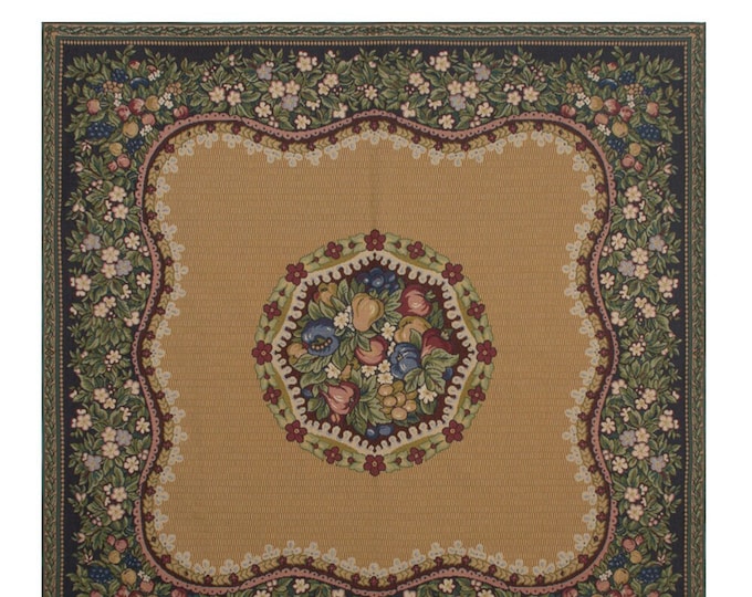 William Morris Fruit Medley Tapestry Throw: Belgian Woven Cotton Blanket