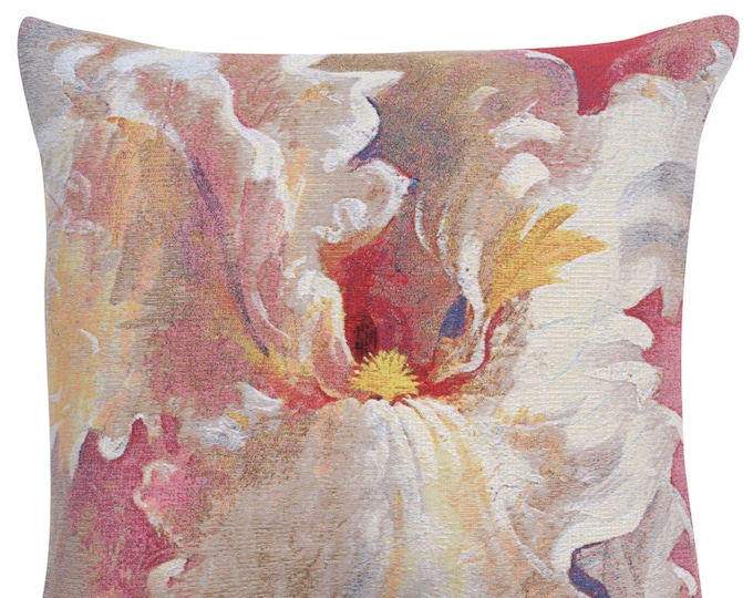 Smallest of Dreams 1 Belgian Tapestry Cushion Cover - 21x21 inch Decorative Throw Pillow Cover - Simon Bull - Floral Gobelin Cushion Cover