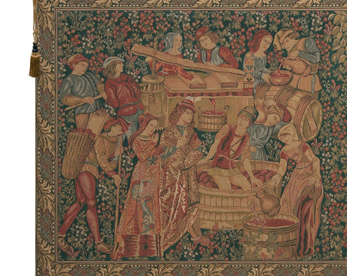 Elegant Belgian Jacquard Medieval Tapestry - Woven European Wall Art for Home Decor 30x70 Inch