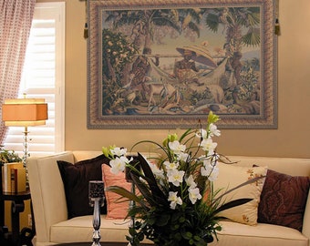 King Borne Tapestry: Old World European Jacquard Woven Wall Art (60x64 inch)