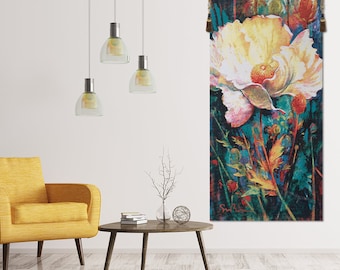 Simon Bull 'In Your Light' Floral Jacquard Tapestry: Elegant Woven Home Decor Art