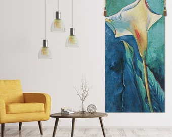 Simon Bull Lily Tapestry: Belgian Woven Floral Wall Hanging