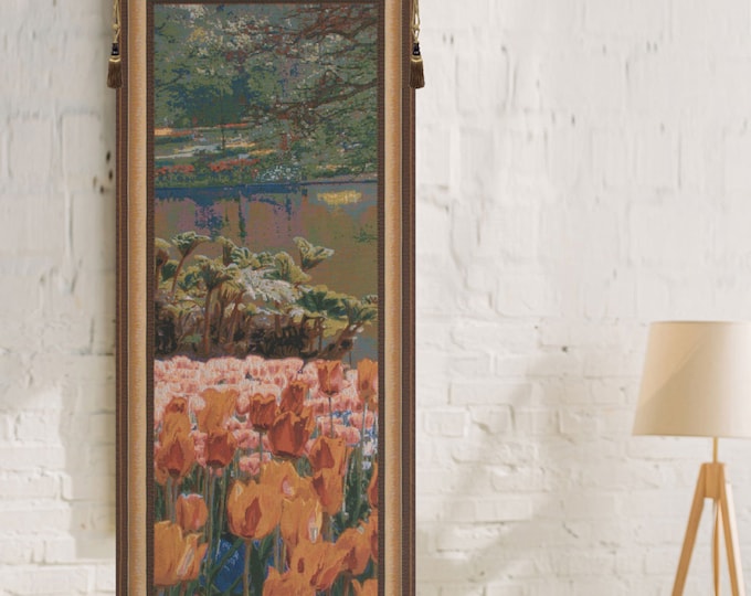 Keukenhof Garden Tapestry: Belgian Woven Floral Wall Hanging
