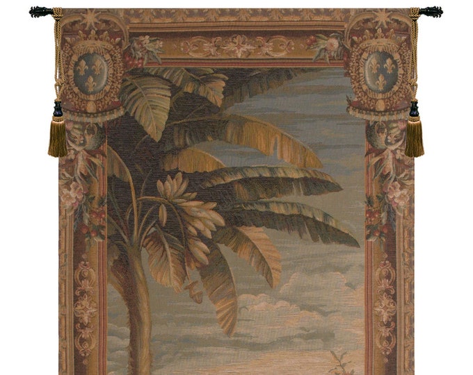 Pineapple Harvest Tapestry: French Woven Floral Wall Art (58x28 inch)