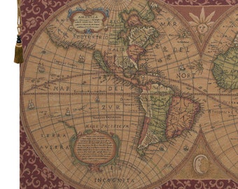Medieval Italian World Map Tapestry Wall Art Decor: Antique-Style Woven Wallhanging for Historical Decor