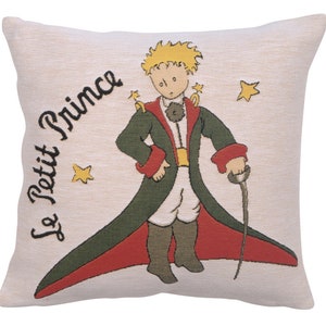 The Little Prince Tapestry Cushion Cover: Belgian Woven Throw Pillow (18x18)