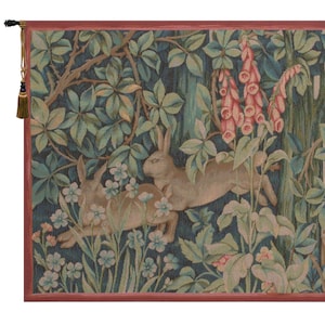 William Morris Hare Pheasant Forest Tapestry Medieval Art Wall Hanging Jacquard Woven Home Decor