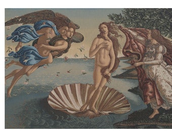 Birth of Venus Boticelli Belgian Wall Tapestry - Medieval Decorative Wall Hanging - Woven Belgian Wall Tapestry - Unique Wall Decor Art