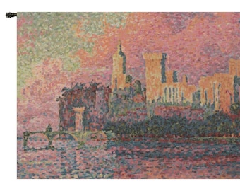 Chateau Des Papes European Wall Tapestry - Castle Decorative Wall Hanging - Woven Belgian Wall Tapestry - Jacquard Wall Decor Art