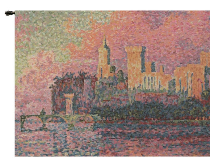 Chateau Des Papes Tapestry: Belgian Woven Castle Wall Decor Art